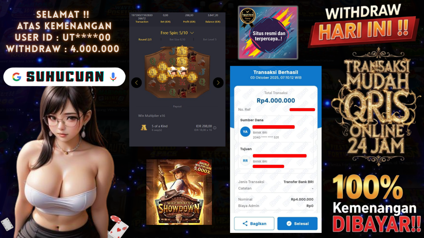 SUHUCUAN JACKPOT SLOT WILD BOUNTY SHOWDOWN